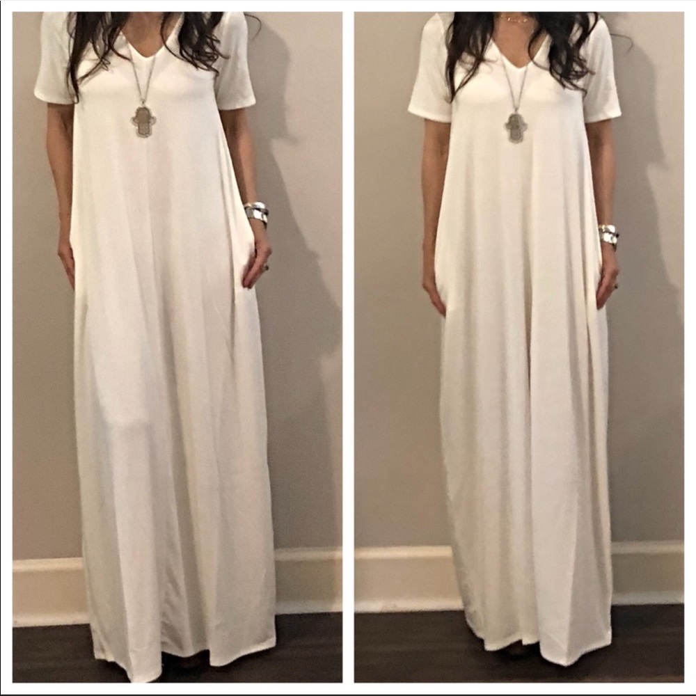 ✨LAST ONES✨Off white side pocket loose fit dress - Picture 4 of 8